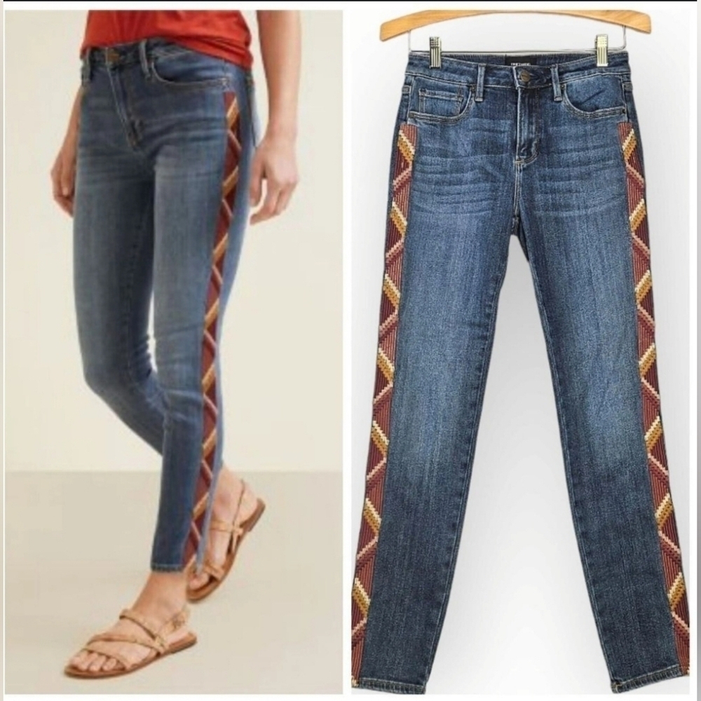 Driftwood Jeans Jackie High Rise Embroidered Southwestern Aztec size 28